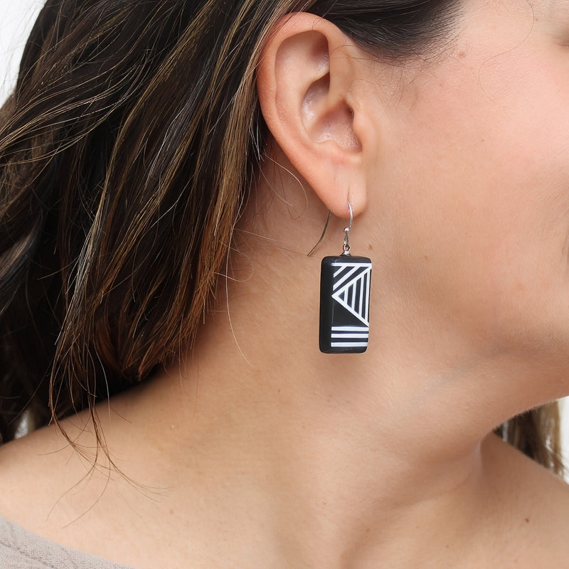 Black Geometric Vesperra Earring