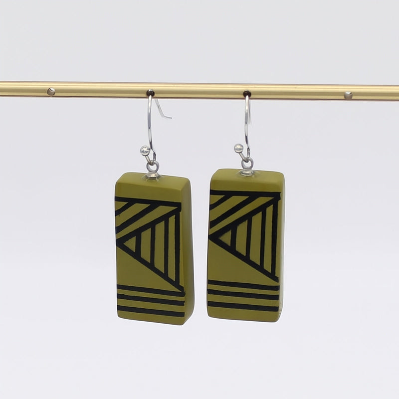Olive Geometric Vesperra Earring