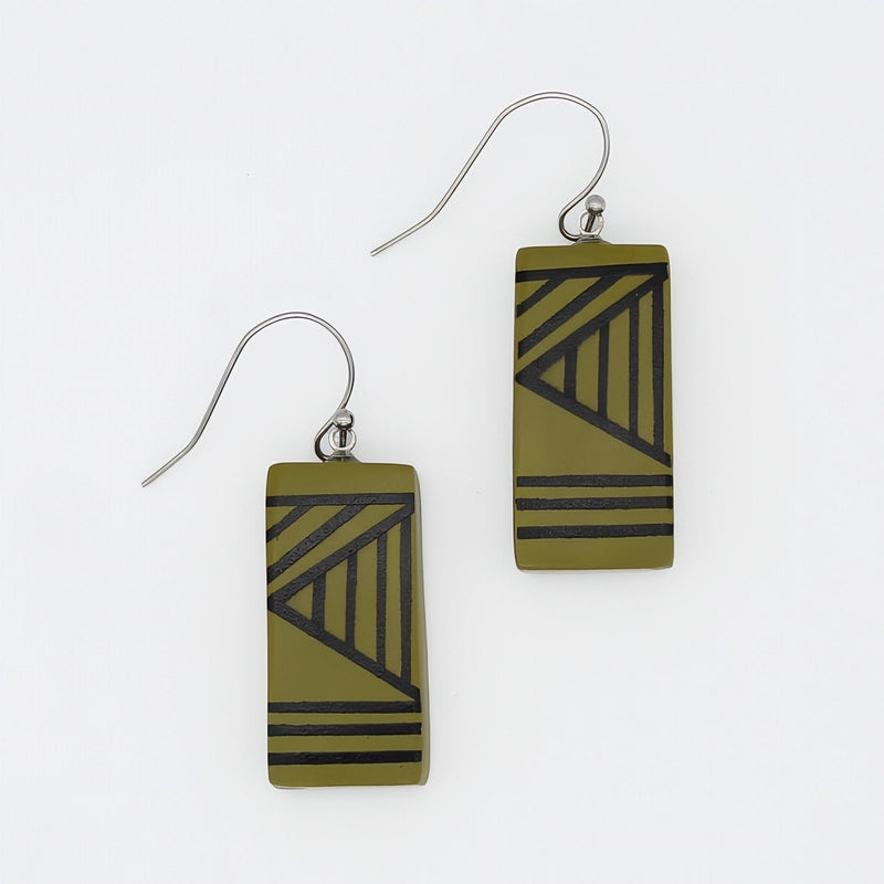 Olive Geometric Vesperra Earring