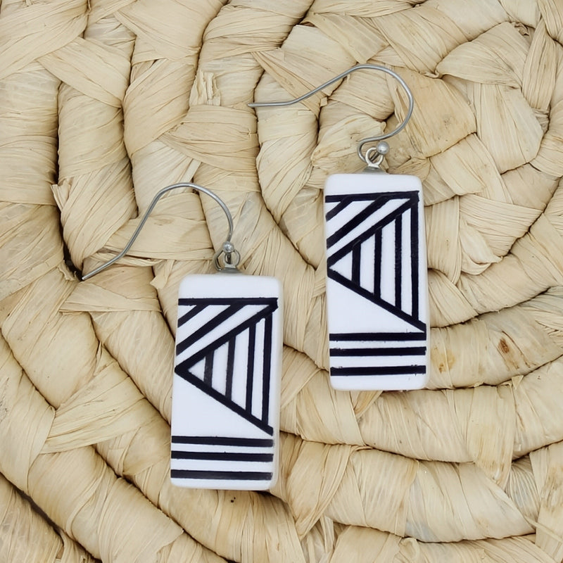White Geometric Vesperra Earring
