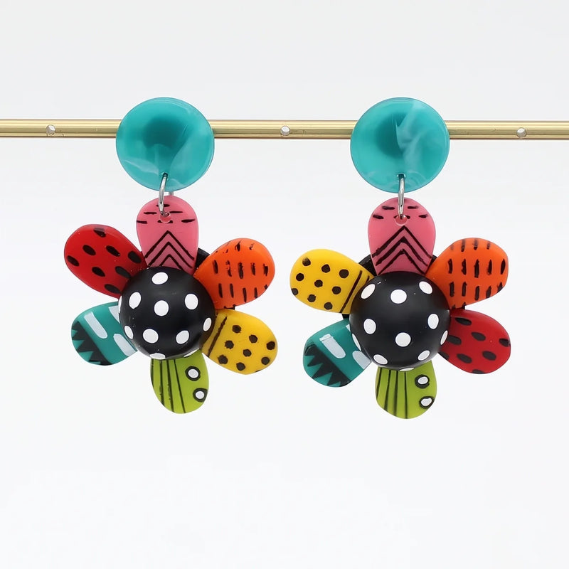 Garden of Color Flower Earring