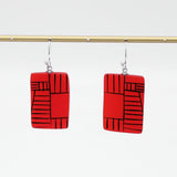 Red Geovibe Drop Earring