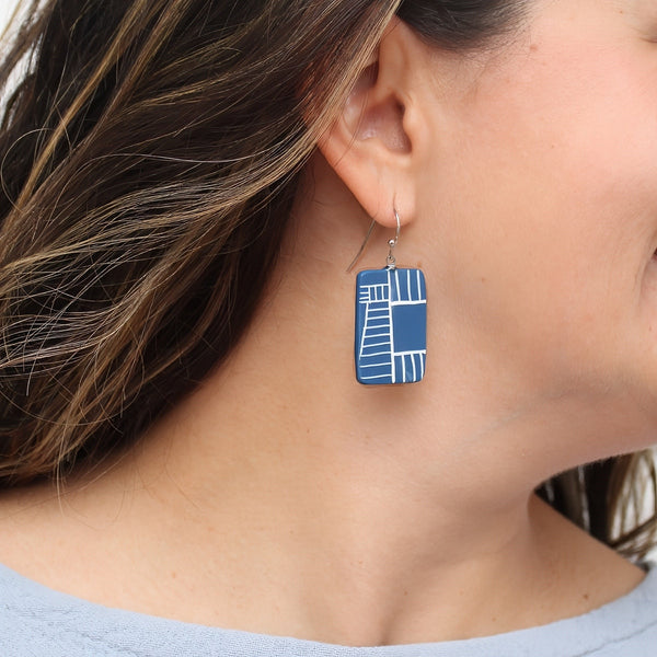 Blue Geovibe Drop Earring