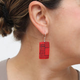 Red Geovibe Drop Earring