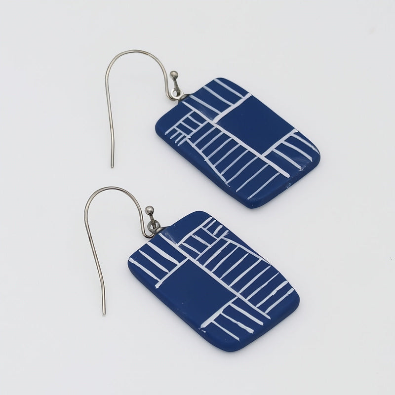 Blue Geovibe Drop Earring