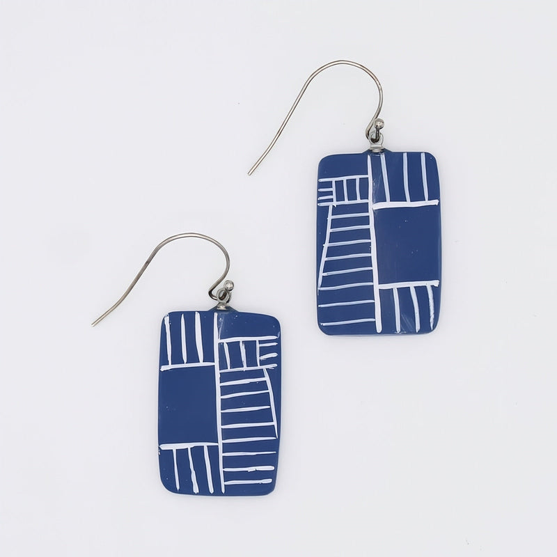 Blue Geovibe Drop Earring