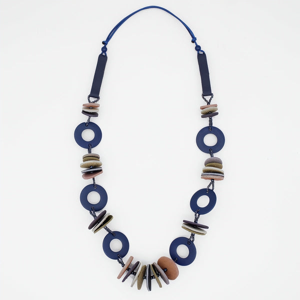Blue Leather Luxe Spectrum Necklace