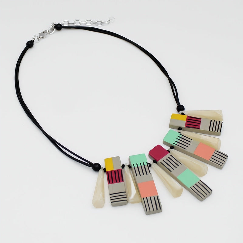 Vivid Hues Cascade Charm Adjustable Necklace