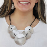 Antique Silver Opaline Drift Necklace