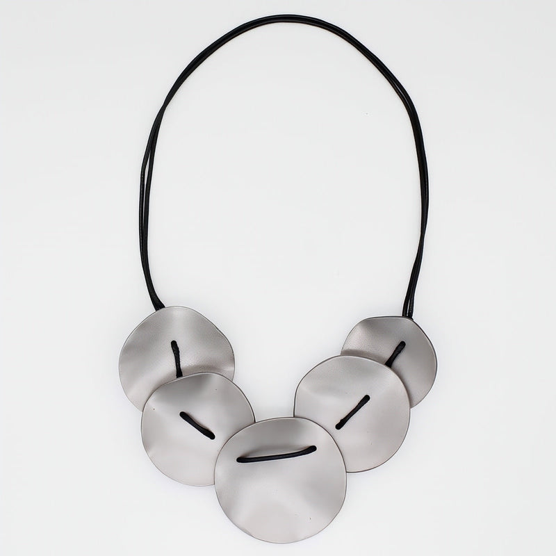 Antique Silver Opaline Drift Necklace