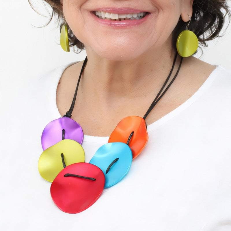 Multi Color Opaline Drift Adjustable Necklace