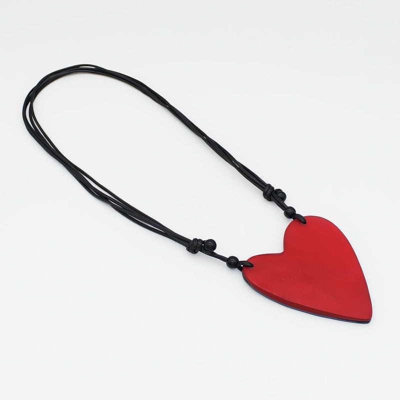 Solid Red Anastasia Heart Pendant