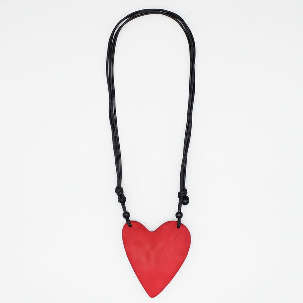 Solid Red Anastasia Heart Pendant