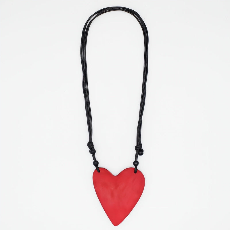 Solid Red Anastasia Heart Pendant