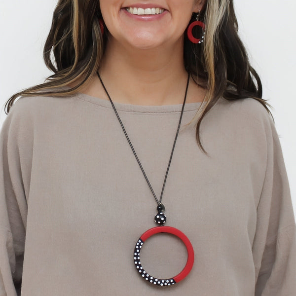 Red Inez Pendant Necklace