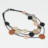 Metallic Waverly Leather Statement Necklace