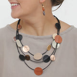 Metallic Waverly Leather Statement Necklace