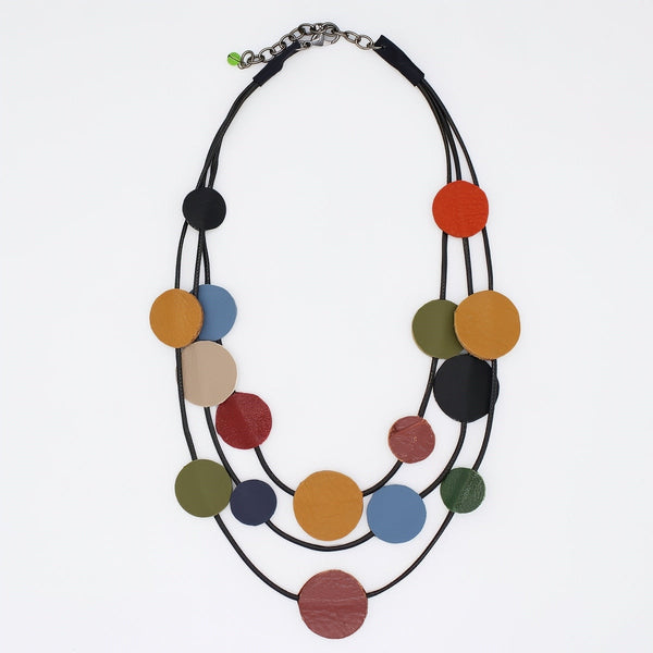 Multi-Color Waverly Leather Statement Necklace