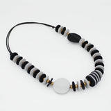 Vivid Black Leather Necklace
