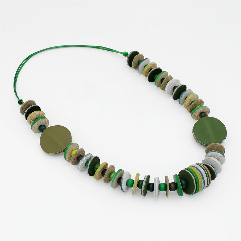 Vivid Ivy Green Leather Necklace