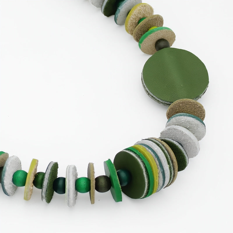 Vivid Ivy Green Leather Necklace