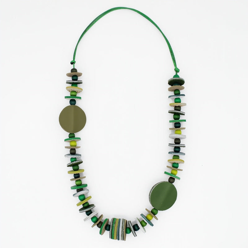 Vivid Ivy Green Leather Necklace