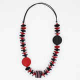 Vivid Red Leather Necklace