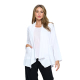 Lightweight Waffle Cardigan in White - LW-116-WHT