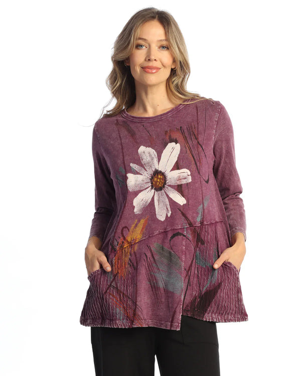 "Jazzy" Mineral Washed Tunic Top - M101-2154