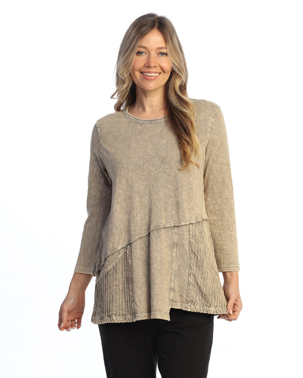 Solid Mineral Washed Tunic Top - M101