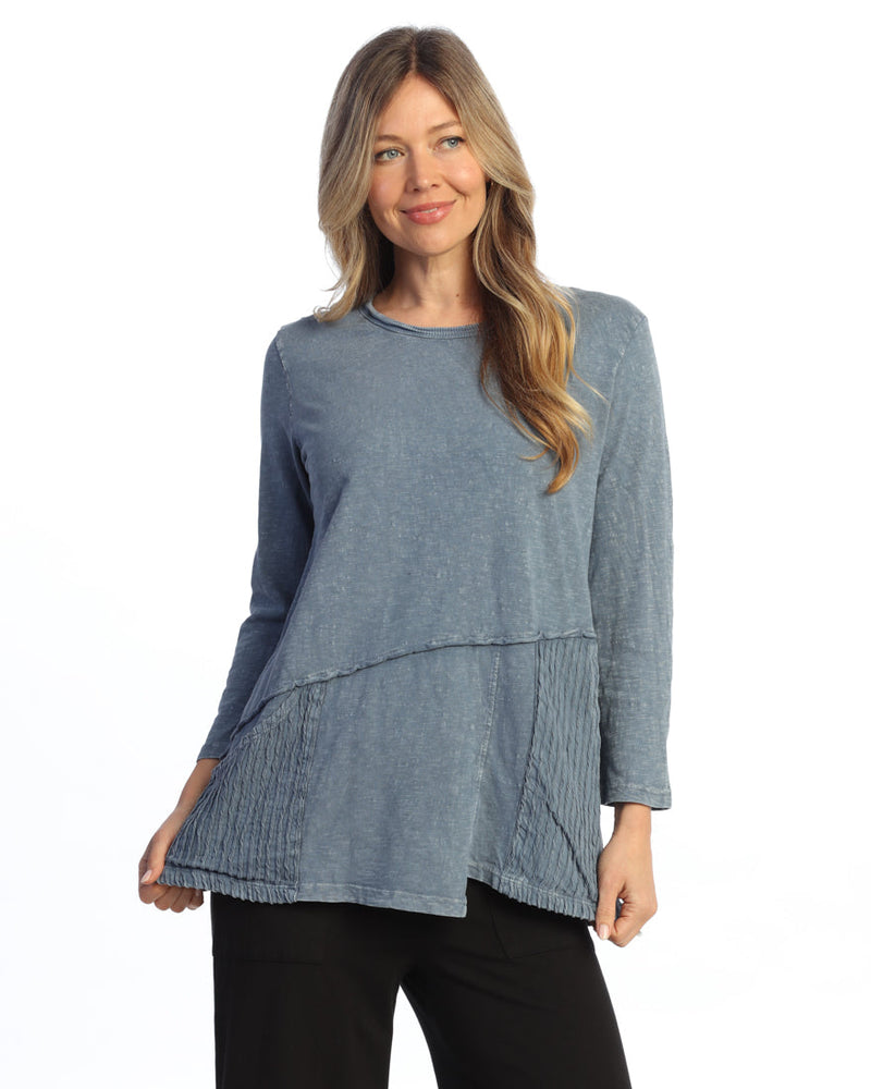 Solid Mineral Washed Tunic Top - M101-