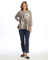 "Retro" Mineral Washed Gauze Tunic With Pockets - M103-2101