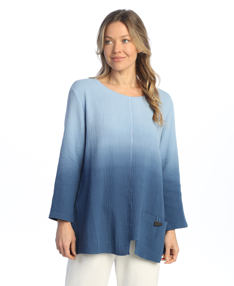 "Dip" Mineral Washed Gauze Tunic - M108-2012 EB-DIP