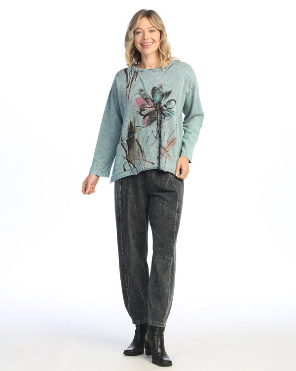 Jess & Jane "Field Notes" Mineral Washed Drop Shoulder Top - M111-2046