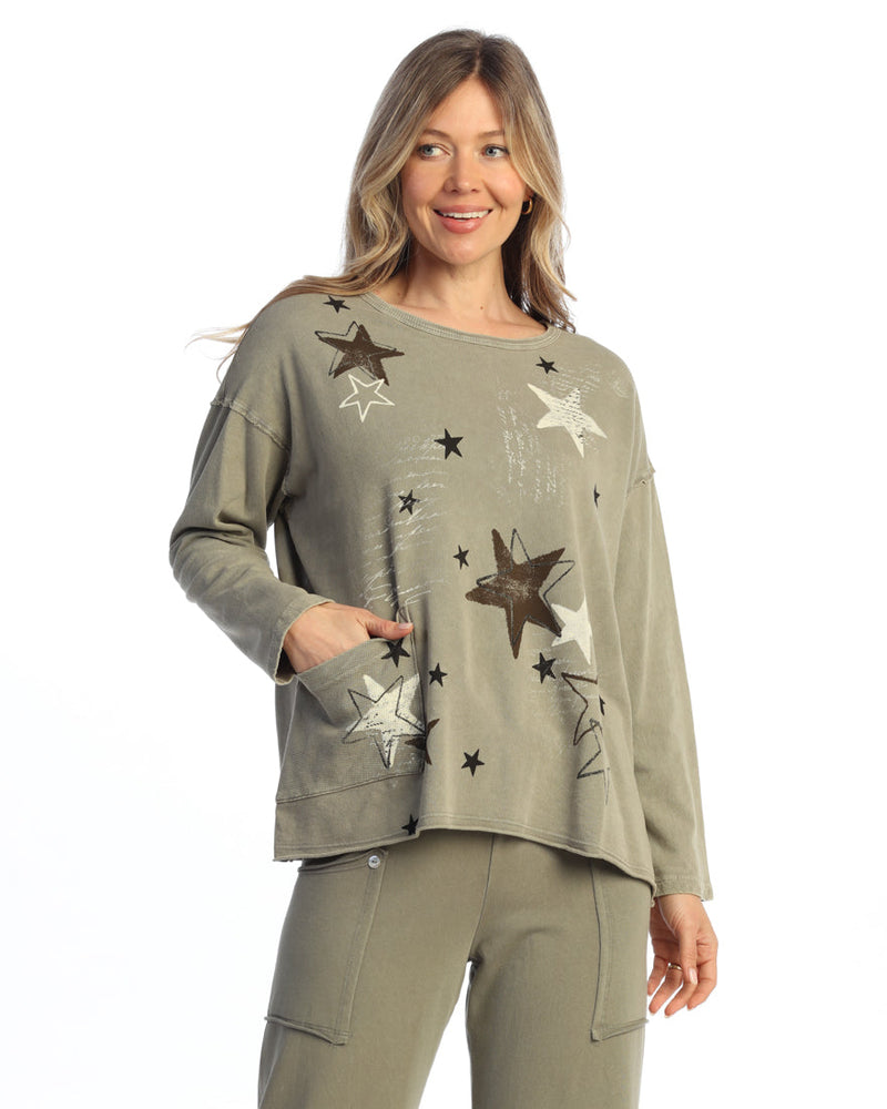 Mineral Washed Drop Shoulder Top - M111