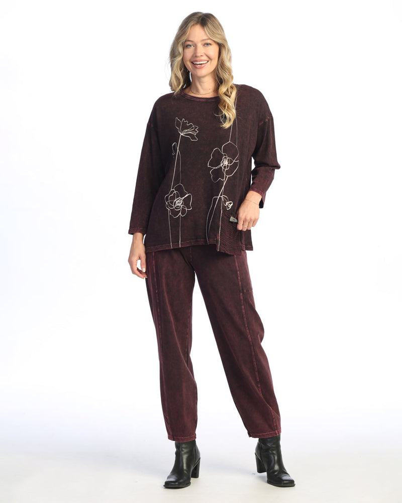 Jess & Jane "Sketch" Mineral Washed Tunic Top - M112-2033