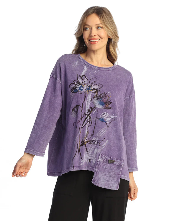 "Lorena"  Mineral Washed Tunic Top - M112-2148