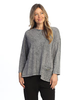 Solid Mineral Washed Tunic Top - M112-