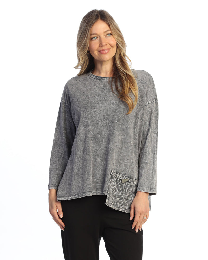 Solid Mineral Washed Tunic Top - M112-
