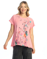 "Whimsy" Mineral Washed Raglan Short-Sleeve Top - M115-2092