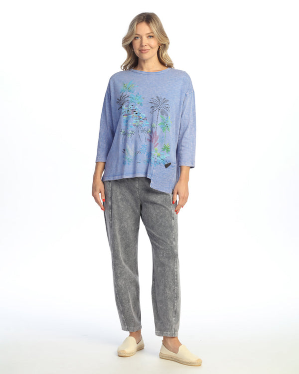 "Caribe" Mineral Washed Cotton Slub Top - M118-2000