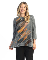 "Opera" Mineral Washed Patch Pocket Tunic Top - M12-2030