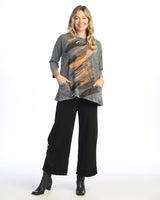 "Opera" Mineral Washed Patch Pocket Tunic Top - M12-2030