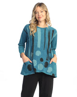 "Drizzle" Mineral Washed Patch Pocket Tunic Top - M12-2032