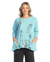 Mineral Washed Patch Pocket Tunic Top - M12