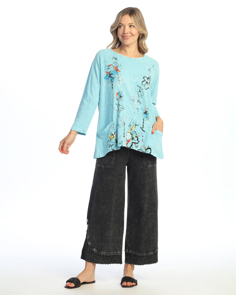 Mineral Washed Patch Pocket Tunic Top - M12