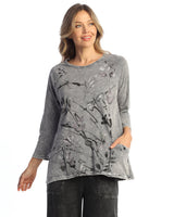 Mineral Washed Patch Pocket Tunic Top - M12