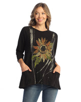 Mineral Washed Patch Pocket Tunic Top - M12