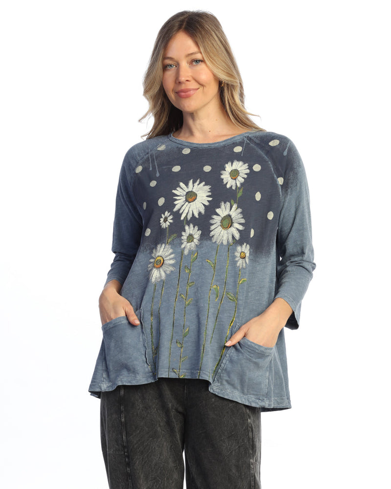 Mineral Washed Patch Pocket Tunic Top - M12
