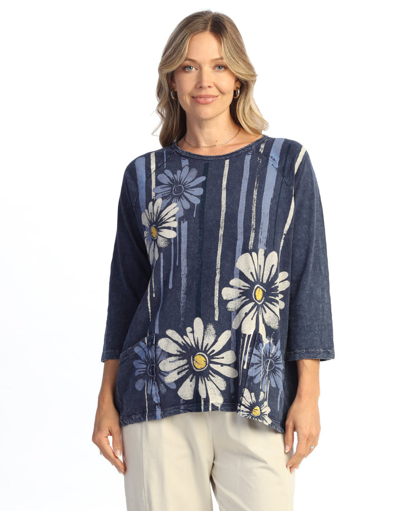 Mineral Washed Patch Pocket Tunic Top - M12